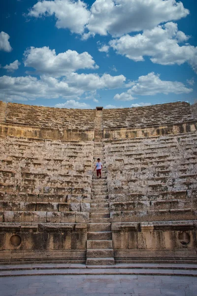 Jerash Giordania Aprile 2021 Teatro Sud Jerash Giordania Costruito Durante — Foto Stock