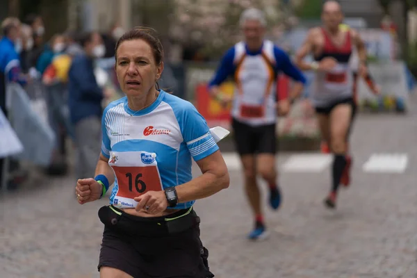 Merano Itália Maio 2021 Mulheres Participantes Meia Maratona 0975 Fitness — Fotografia de Stock