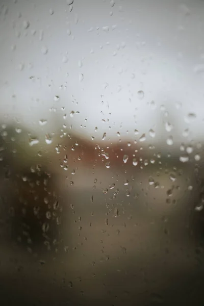 Vertical Shot Water Droplets Glass — Stock Photo, Image