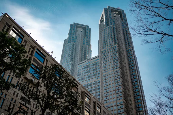 Shinjuku Tokyo Japón Febrero 2021 Plano Inferior Del Edificio Del — Foto de Stock