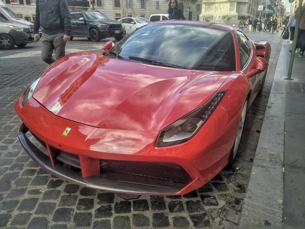 Barcelona Spain Apr 2021 Barcelona Spain March 2021 Red Ferrari — Stock Photo, Image