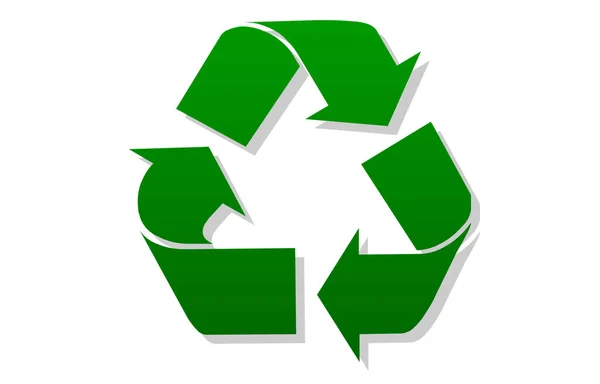 Una Ilustración Del Símbolo Reciclaje Verde Aislado Sobre Fondo Blanco —  Fotos de Stock