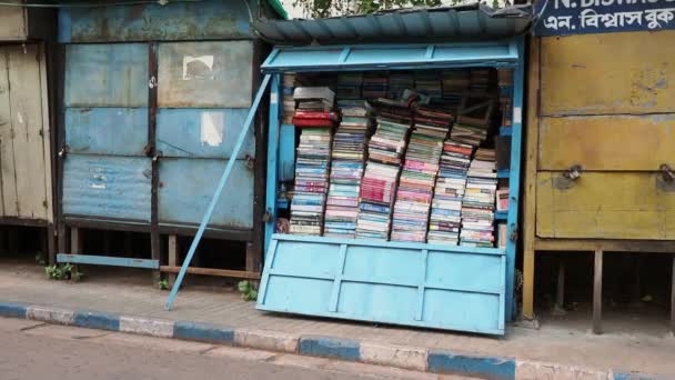 Famous College Street Calcutta Full Book Store Second Hand Book — Stock Video