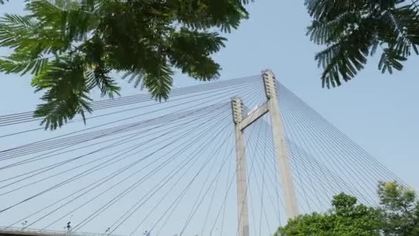 Vidyasagar Bridge Setu River Hooghly Also Known Second Hooghly Bridge — Wideo stockowe