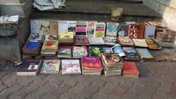 Famous College Street Calcutta Full Book Store Second Hand Book — Stock Video