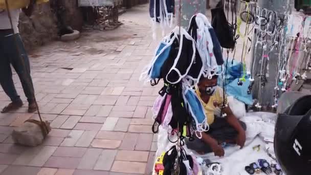 Базар Рынок Уличных Торговцев Медленно Приходит Норму После Пандемии Ковид — стоковое видео