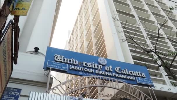 University Calcutta Collegiate Public State Research University Located Kolkata West — Stock Video