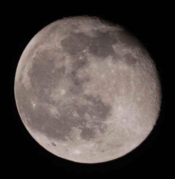 Uma Vista Hipnotizante Lua Cheia Sobre Fundo Preto — Fotografia de Stock