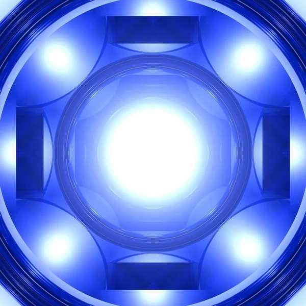 穏やかな瞑想のための円形のパターンで抽象的な青スリランカYanntraイラスト — ストック写真