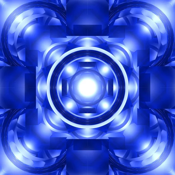 Abstrakcyjny Niebieski Sri Yantra Mandala Hindi Pokojowy Wzór Ilustracji Dla — Zdjęcie stockowe