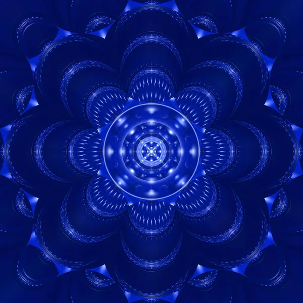 Abstrakcyjny Niebieski Sri Yantra Mandala Hindi Pokojowy Wzór Ilustracji Dla — Zdjęcie stockowe