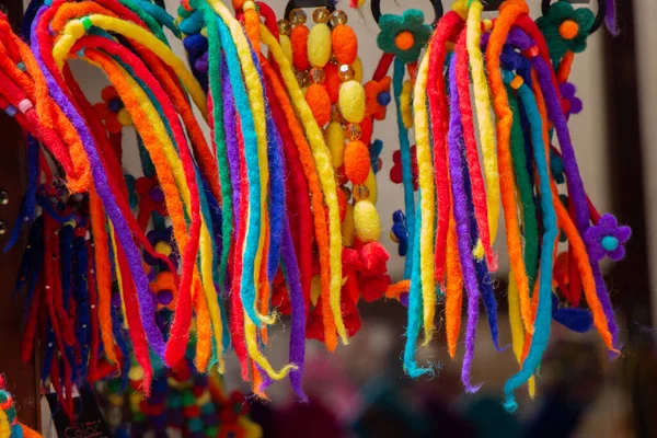 Een Selectieve Focus Van Kleurrijke Decoratie Markt — Stockfoto