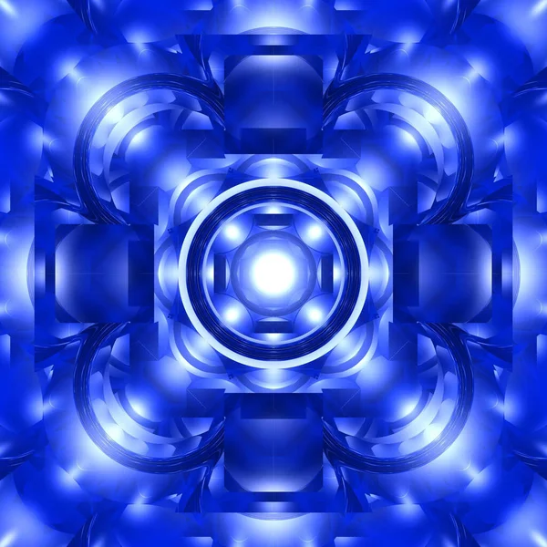 Uma Ilustração Sri Yantra Azul Abstrata Padrão Circular Para Meditação — Fotografia de Stock