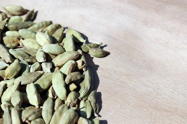 Closeup Healthy Spicy Black Cardamom Stock Wooden Background — Stock Photo, Image