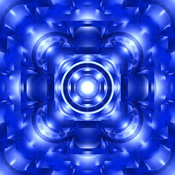 Uma Ilustração Sri Yantra Azul Abstrata Padrão Circular Para Meditação — Fotografia de Stock