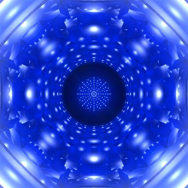 Een Abstracte Blauwe Sri Yantra Mandala Hindi Vreedzame Patroon Illustratie — Stockfoto