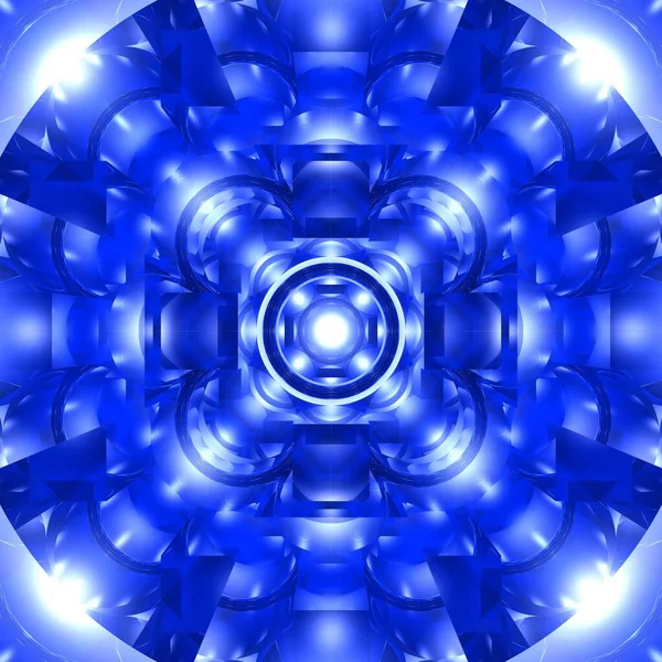 Abstrato Azul Sri Yantra Mandala Hindi Pacífica Ilustração Padrão Para — Fotografia de Stock