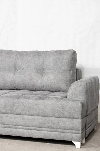 Grey Drape Sofa Living Room — Stock Photo, Image