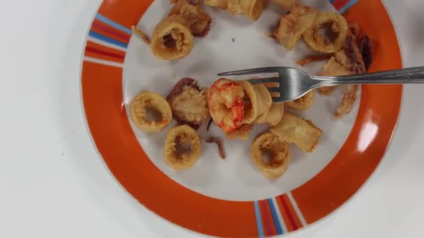 Крупним Планом Знімок Тарілки Смачною Їжею — стокове відео