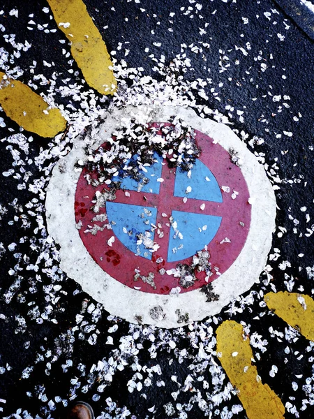 Closeup Shot Parking Sign Street — Stock Photo, Image