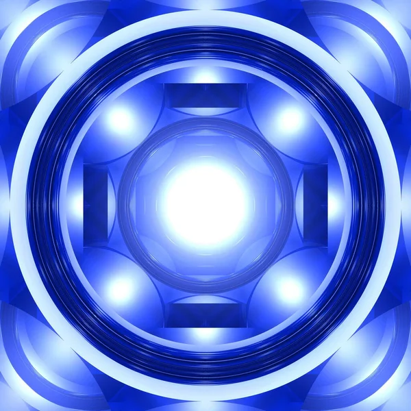 Una Ilustración Abstracta Azul Sri Yantra Patrón Circular Para Una — Foto de Stock