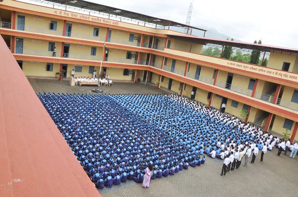 Пальгар Індія Серпня 2014 Незалежний День Відзначається Школі Школярами Працівниками — стокове фото