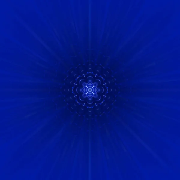 Een Abstracte Blauwe Sri Yantra Mandala Hindi Vreedzame Patroon Illustratie — Stockfoto