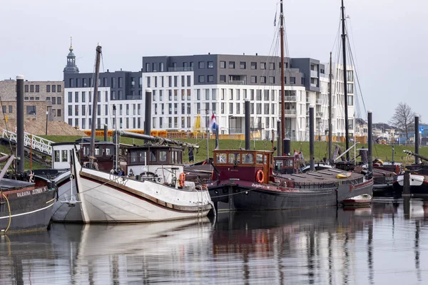 Zutphen Niederlande März 2021 Malerischer Ehemaliger Holzhafen Heute Museumshafen Mit — Stockfoto