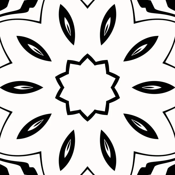 Абстрактный Цветок Линейными Орнаментами Народного Стиля Образующими Мандалу Раскрашивания Белом — стоковое фото