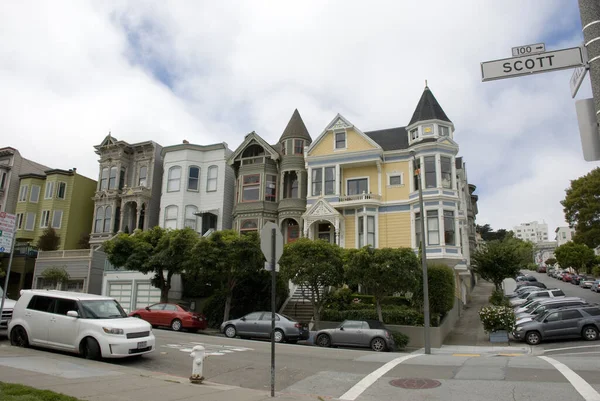 San Francisco United States May 2016 Typical Multicolored Wooden Victorian — Stock Photo, Image