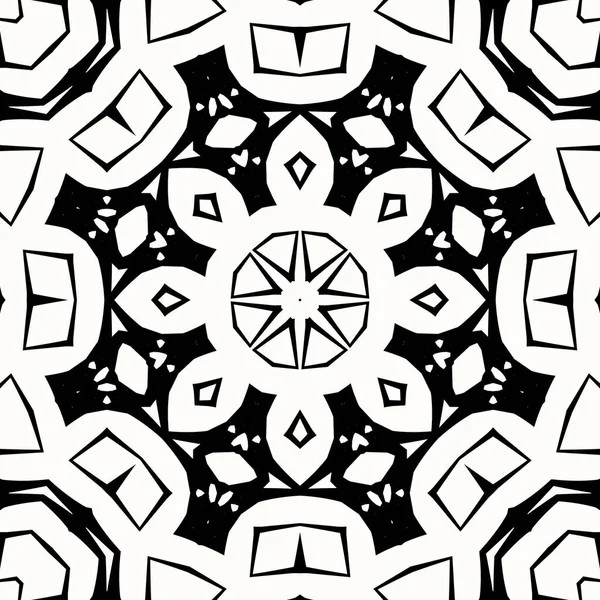 Абстрактный Цветок Линейными Орнаментами Народного Стиля Образующими Мандалу Раскрашивания Белом — стоковое фото