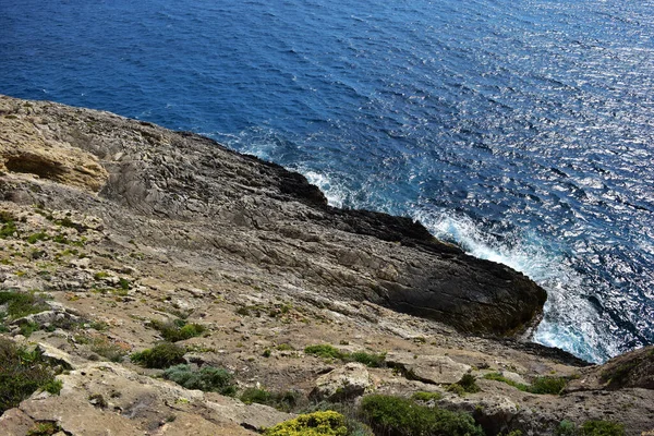 Costa Rocciosa Scogliere Nel Sud Malta — Foto Stock