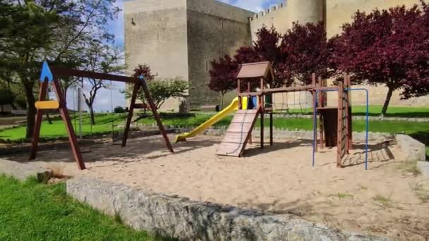 Parco Giochi Castello Medievale Montealegre Campos Valladolid Castiglia Leon Spagna — Video Stock