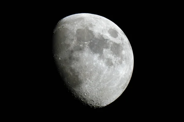 Månskott Vaxande Gibbous Moon Taget Med Ett Tums Newtonskt Teleskop — Stockfoto