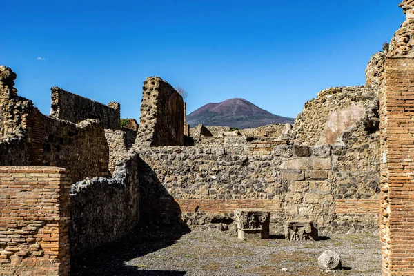 Harap Olmuş Binaları Olan Bir Arkeolojik Site Pompeii Talya — Stok fotoğraf