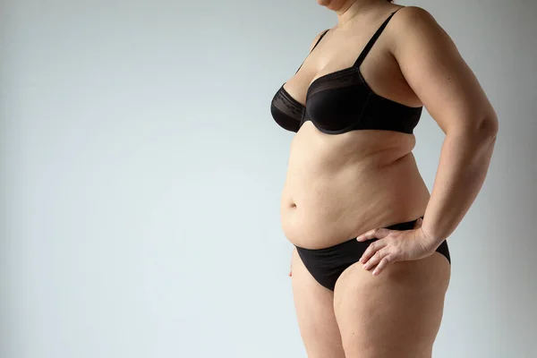 Closeup View Woman Holding Her Stomach Showing Cellulite Underwear Stock  Photo by ©Wirestock 499070018
