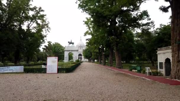 Time Lapse Vista Famoso Monumento Victoria Centro Durante Encierro Kolkata — Vídeo de stock