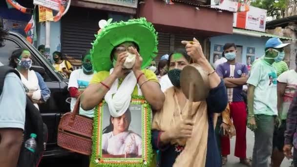 Trinamool Kongre Üyesi Aktivist Mamata Banerjee Nin 2021 Batı Bengal — Stok video