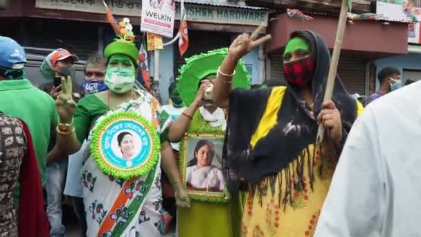 Trinamool Congress Tmc Women Activist Rally Campaign Winning Rajya Sabha — Stockvideo