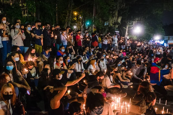 Medellin Colombia Maja 2021 Demonstracje Przeciwko Polityce Gospodarczej Prezydenta Kolumbii — Zdjęcie stockowe