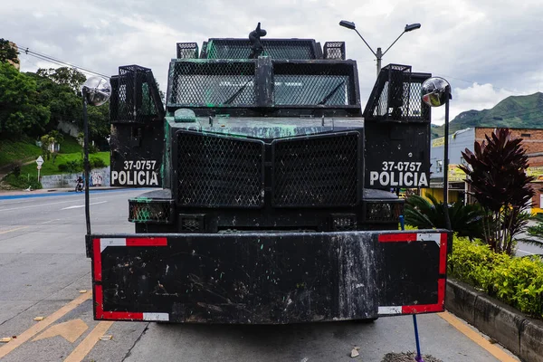 Medellin Kolombie Května 2021 Demonstrace Občanů Proti Hospodářské Politice Kolumbijského — Stock fotografie