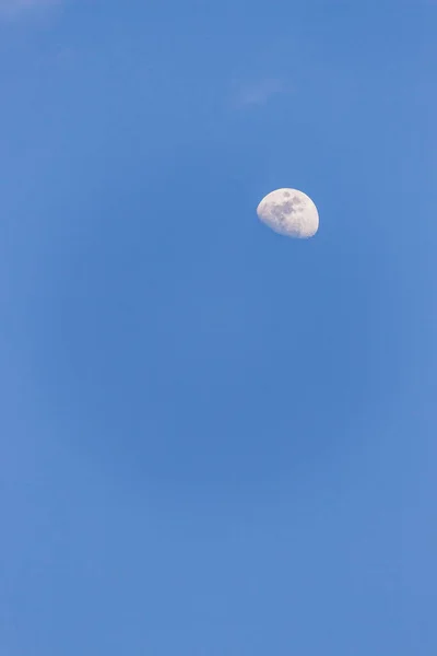 Plano Vertical Del Cielo Azul Con Luna Blanca Para Los — Foto de Stock