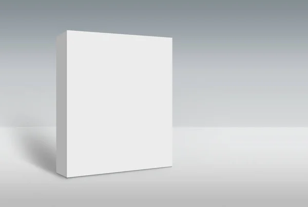 白色盒子在地面上的三维渲染 可用于设计的模型模板 — 图库照片