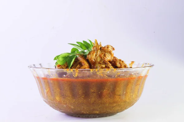 Kerala India Feb 2021 Varm Och Kryddig Kyckling Curry Tjock — Stockfoto