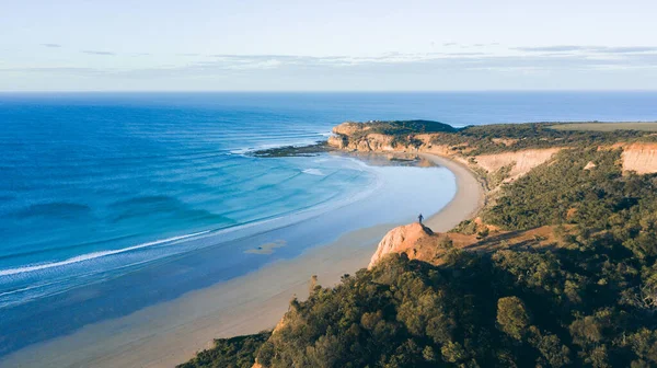 Stunning Aerial View Waves Beach Great Ocean Road Coastline Victoria — Stock Photo, Image