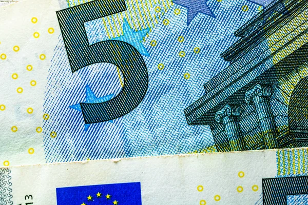Eine Nahaufnahme Von Euro Banknotendetails Weltgeld Inflation Und Sparkonzept — Stockfoto