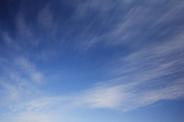 Ένα Πλάνο Του Μπλε Ουρανού Κυματιστά Σύννεφα — Φωτογραφία Αρχείου