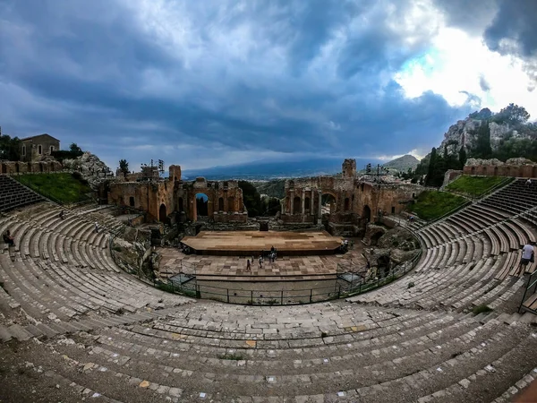 Den Grekiska Teatern Taormina Sicilien — Stockfoto