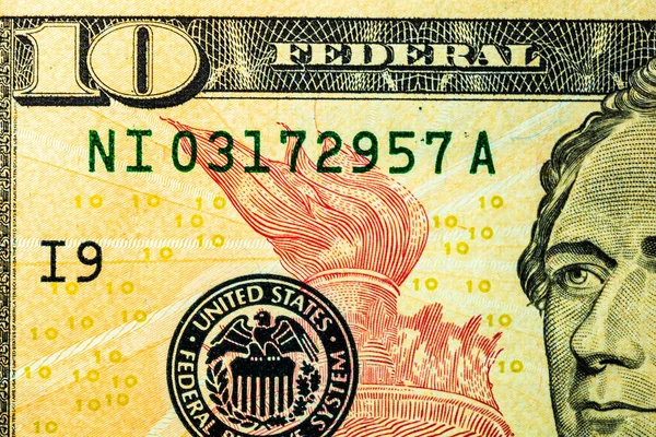 Usdの銀行券の詳細 世界のお金 インフレ 経済の概念 — ストック写真