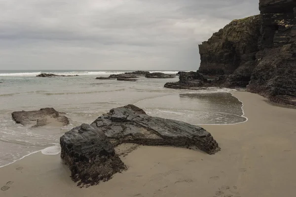 Prowincja Galicja Hiszpania Pięknymi Formacjami Skalnymi Wybrzeża — Zdjęcie stockowe